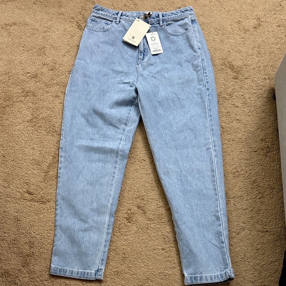 Lucy & Yak Light Wash Women’s Mom Jeans Straight Leg Size 30R NWT Organic